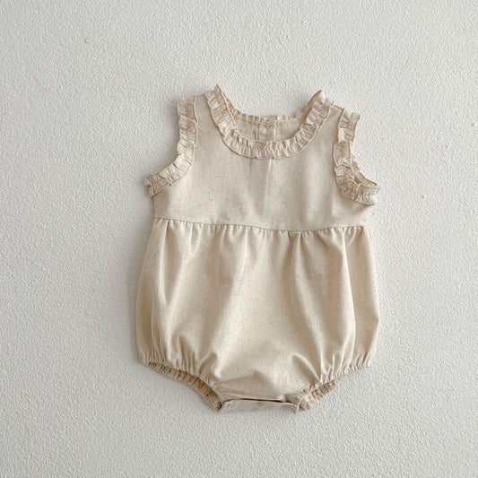 Linen Round Frill Bodysuit