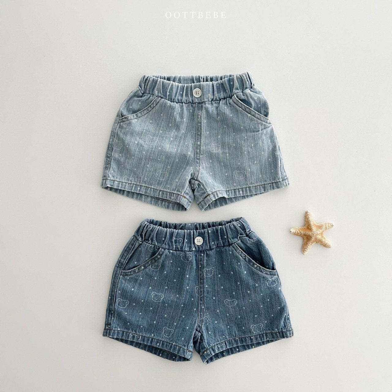 OOTTBEBE Bear Bear Denim Shorts