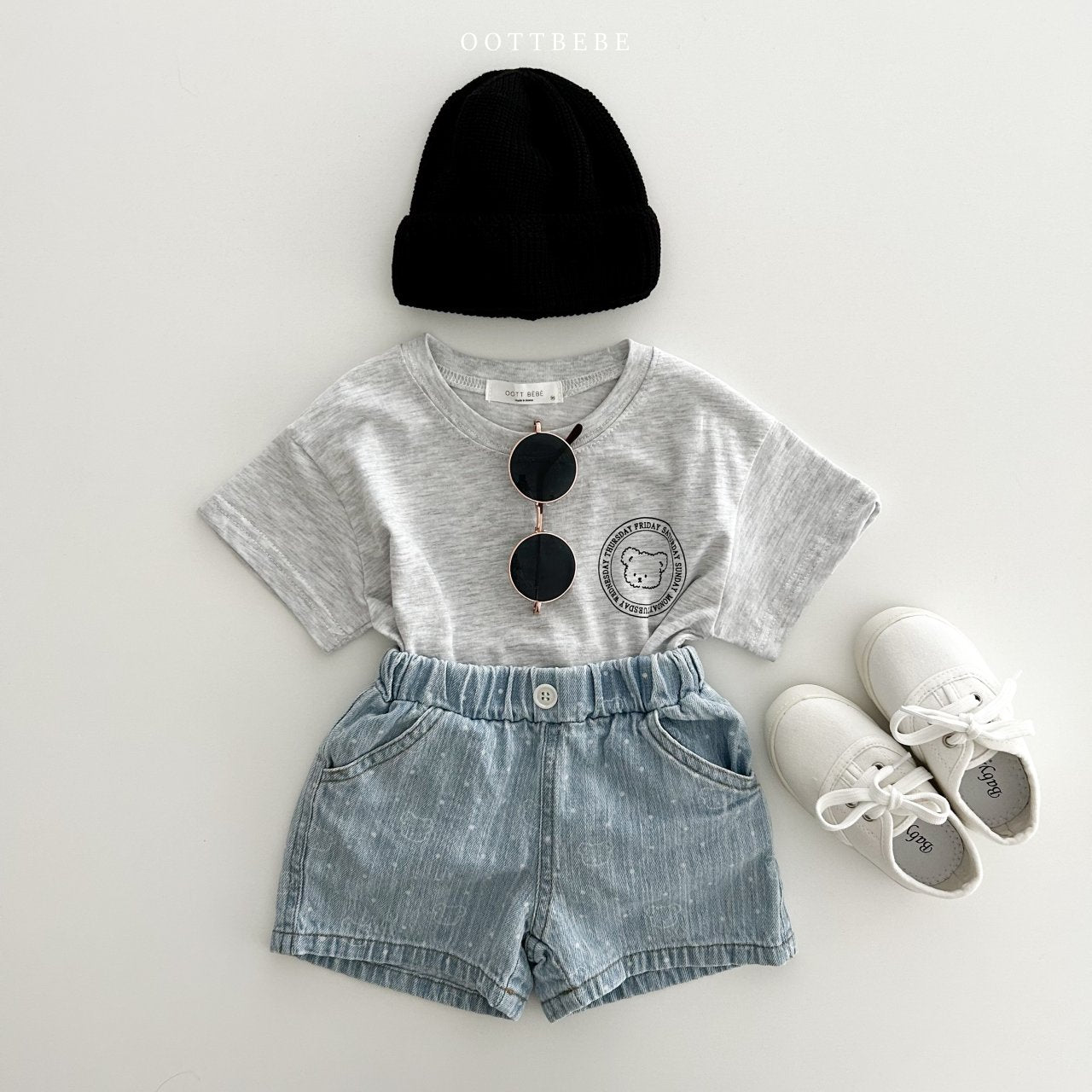 OOTTBEBE Bear Bear Denim Shorts