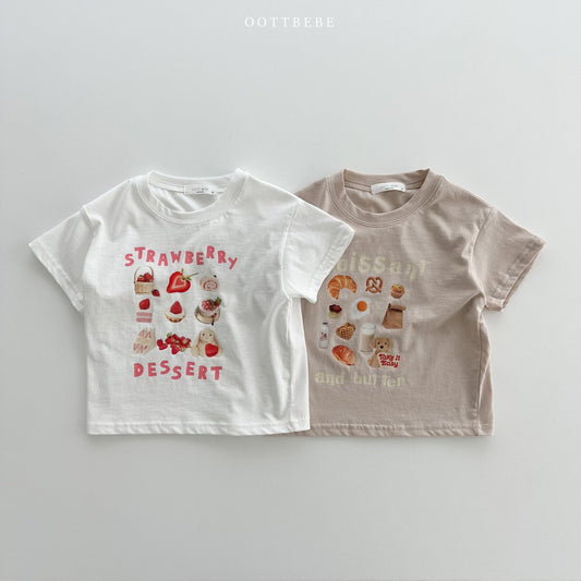 OOTTBEBE Strawberry Croissant Tee