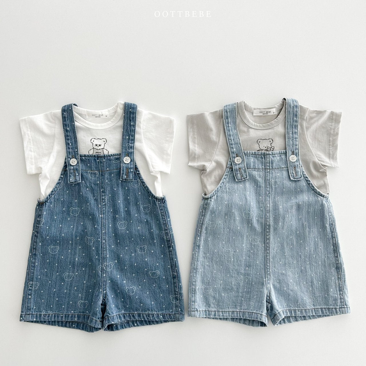 OOTTBEBE Bear Bear Denim Overalls