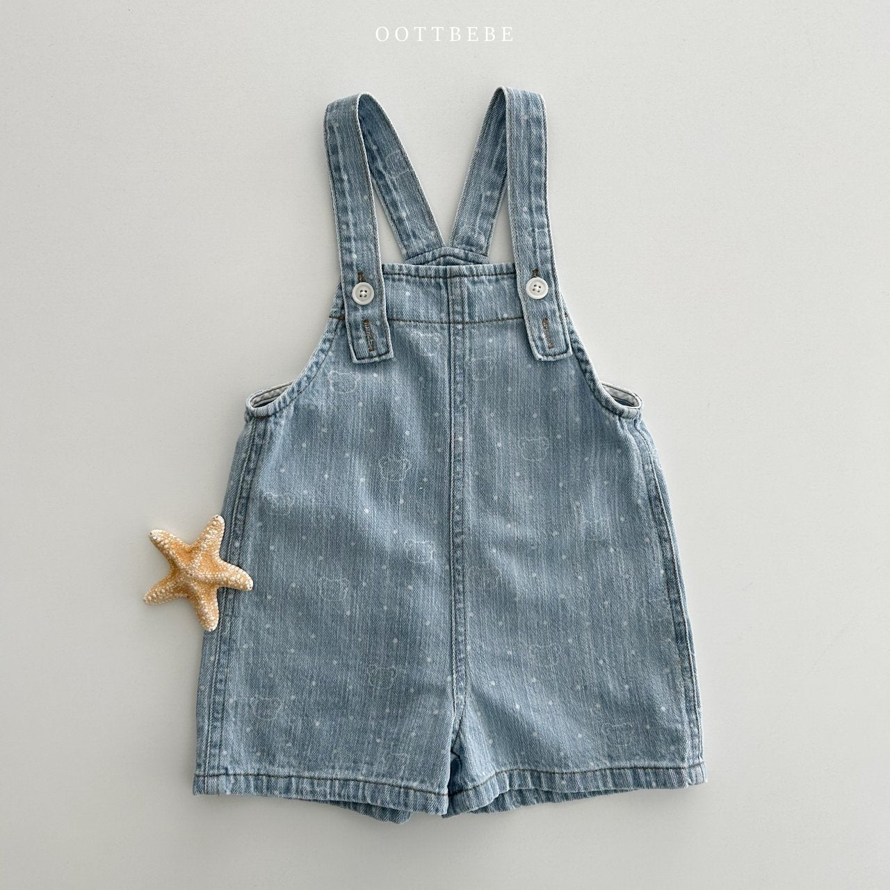 OOTTBEBE Bear Bear Denim Overalls