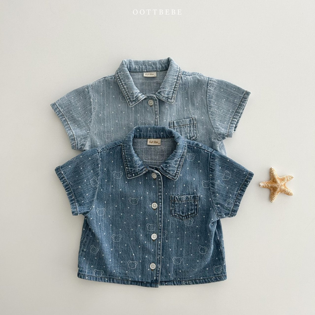 OOTTBEBE  Bear Bear Denim Shirt