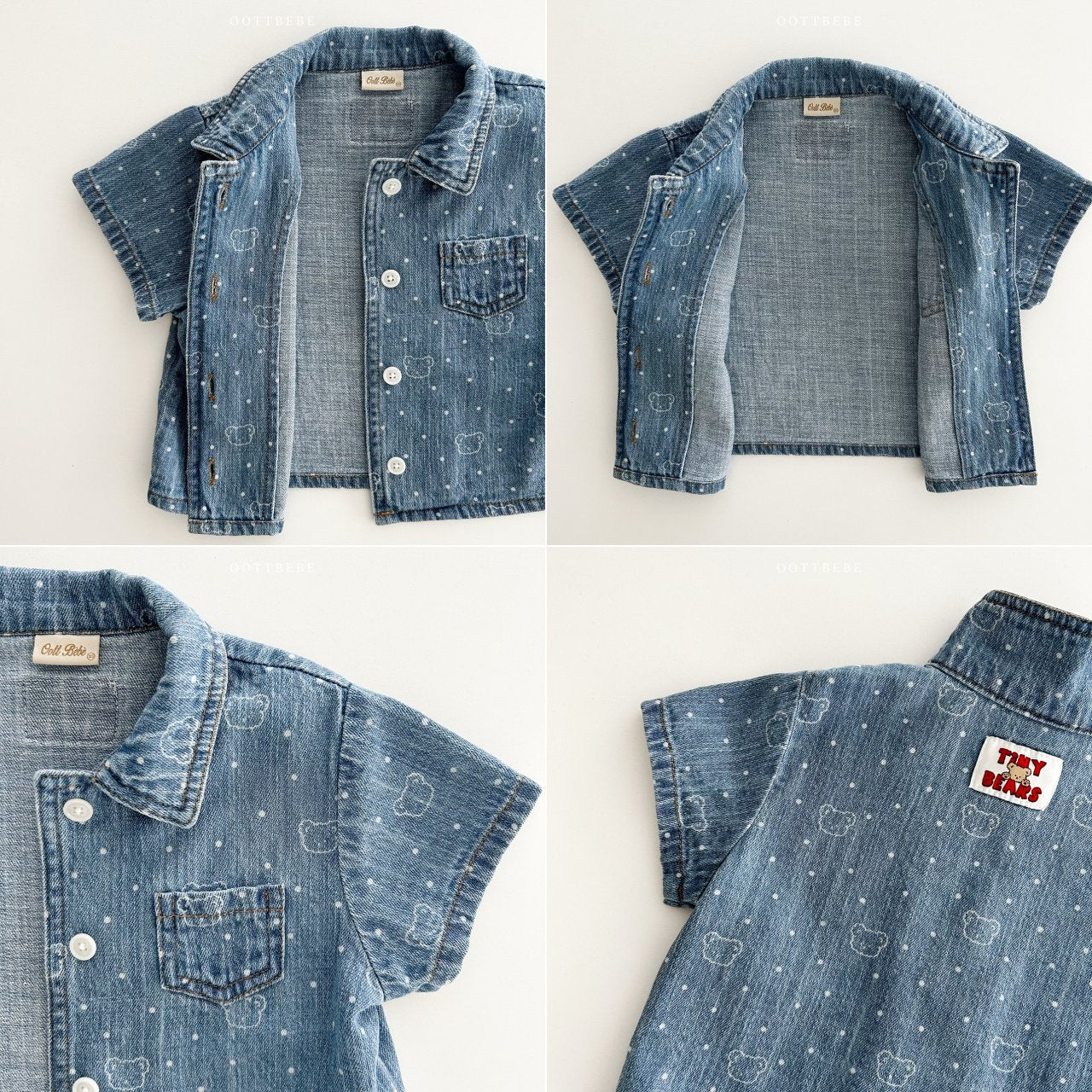 OOTTBEBE  Bear Bear Denim Shirt