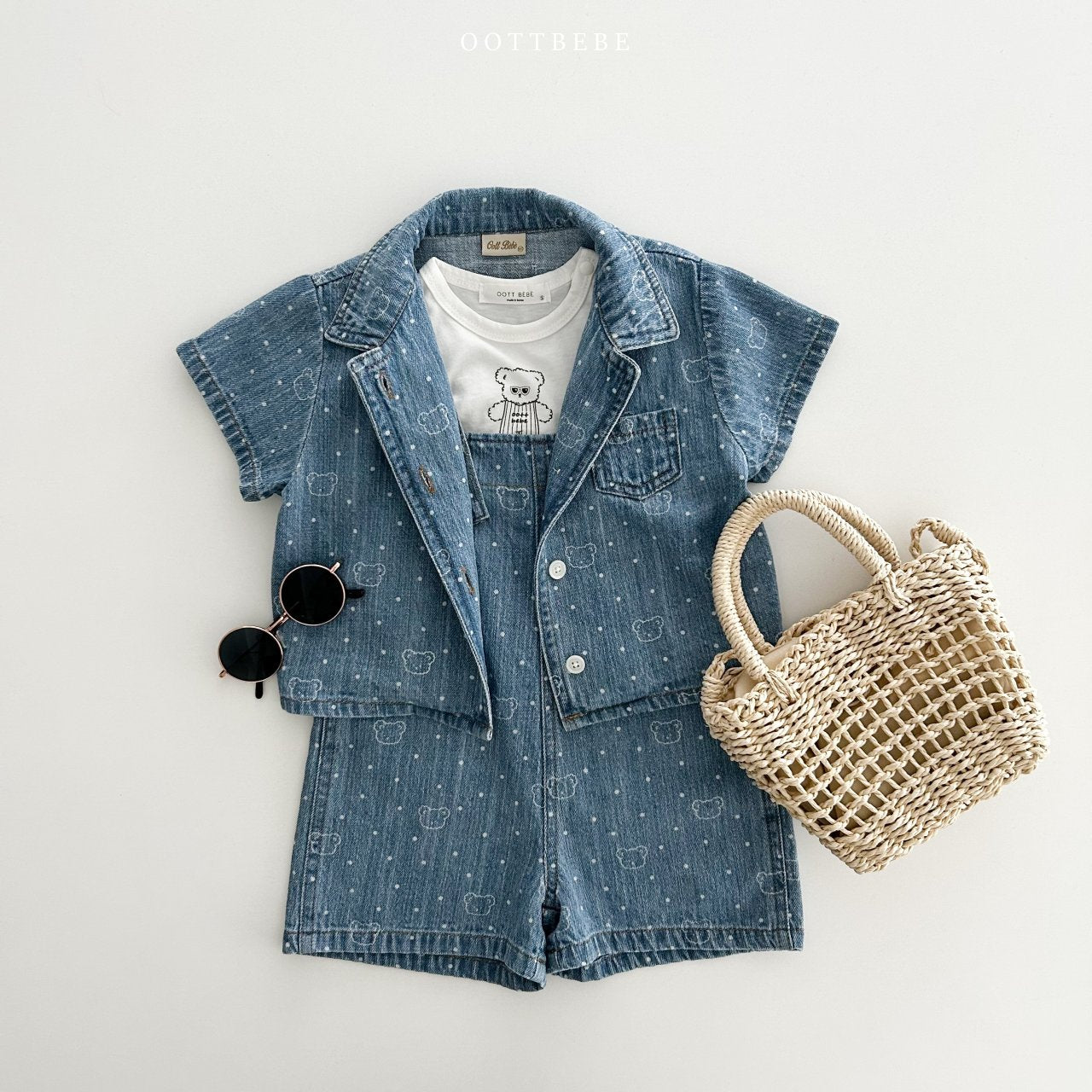 OOTTBEBE  Bear Bear Denim Shirt