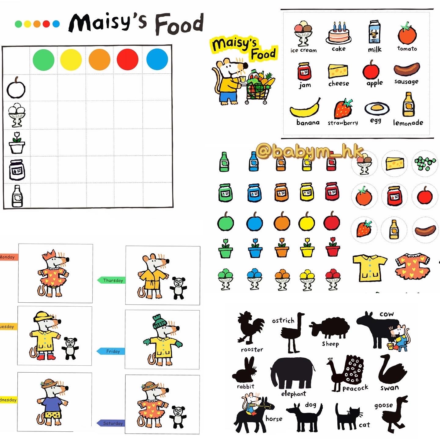 Maisy's First Busy Book - Color/ shape/ Food/ Animals 小鼠波波第一本安靜書