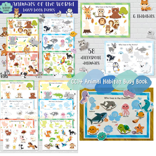 CC14 Animals Habitat Busy Book